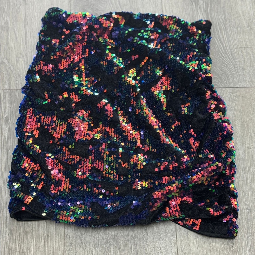 Sequin Black Multicolor Skirt